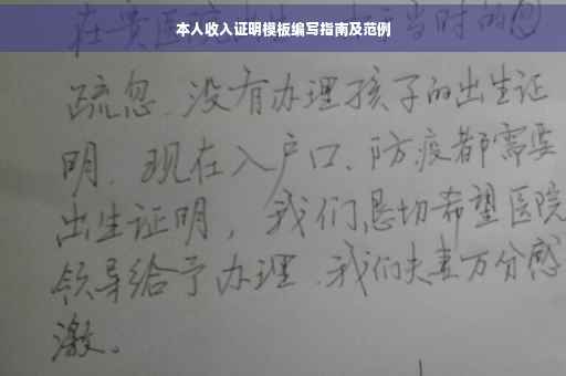 本人收入证明模板编写指南及范例