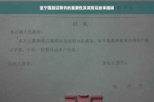冕宁医院证明书的重要性及其背后故事揭秘