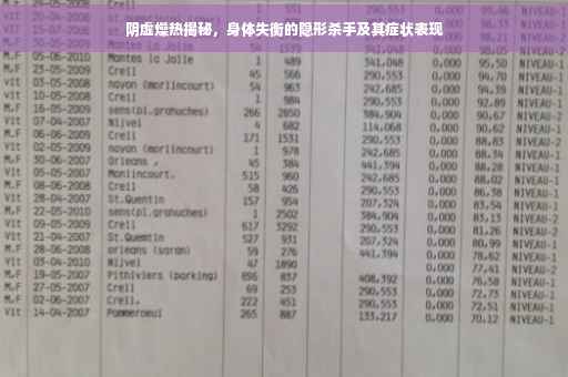 阴虚燥热揭秘，身体失衡的隐形杀手及其症状表现