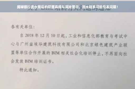 揭秘银行流水背后的犯罪真相与风险警示，流水刷多可能引发问题！
