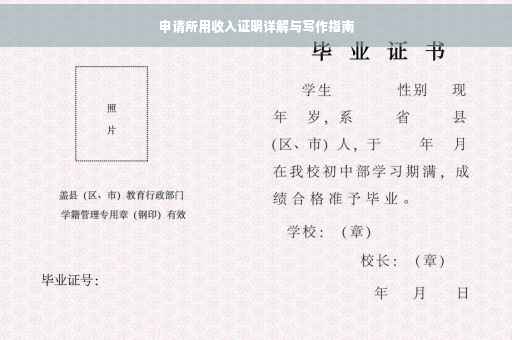 申请所用收入证明详解与写作指南
