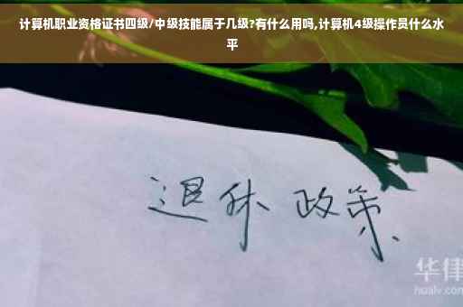 计算机职业资格证书四级/中级技能属于几级?有什么用吗,计算机4级操作员什么水平