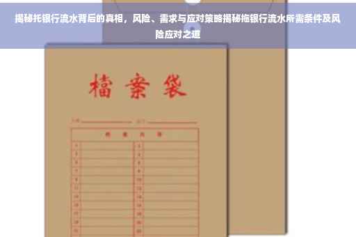 揭秘托银行流水背后的真相，风险、需求与应对策略揭秘拖银行流水所需条件及风险应对之道