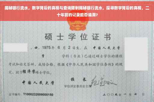 揭秘银行流水，数字背后的真相与查询限制揭秘银行流水，探寻数字背后的真相，二十年前的记录能否追溯？
