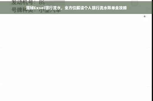 揭秘Exsel银行流水，全方位解读个人银行流水账单全攻略