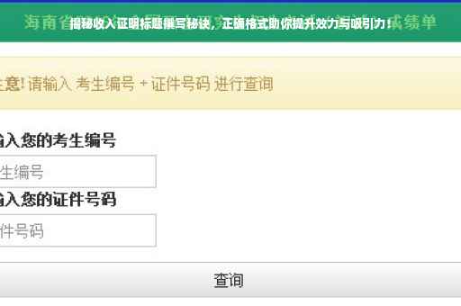 揭秘收入证明标题撰写秘诀，正确格式助你提升效力与吸引力！