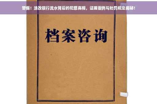 警惕！涂改银行流水背后的犯罪真相，证据案例与处罚规定揭秘！