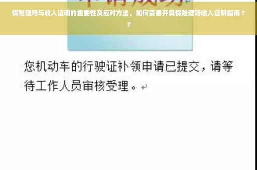 保险理赔与收入证明的重要性及应对方法，如何妥善开具保险理赔收入证明指南 ??