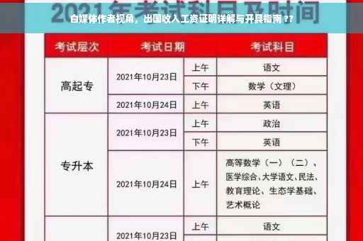 自媒体作者视角，出国收入工资证明详解与开具指南 ??