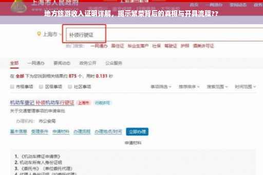 地方旅游收入证明详解，揭示繁荣背后的真相与开具流程??