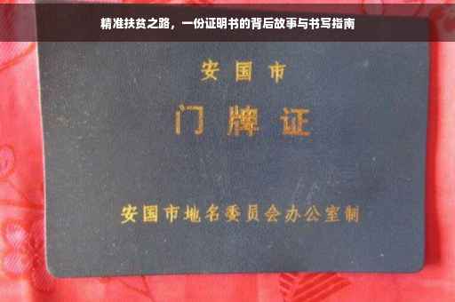 精准扶贫之路，一份证明书的背后故事与书写指南