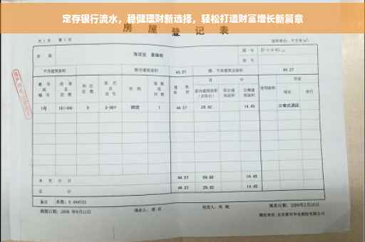 定存银行流水，稳健理财新选择，轻松打造财富增长新篇章