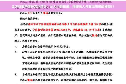 全方位解析银行流水统计，从入门到精通，揭秘收入与支出表格的秘密??
