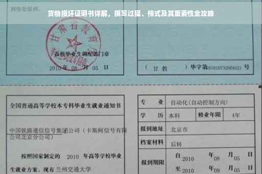 货物损坏证明书详解，撰写过程、格式及其重要性全攻略