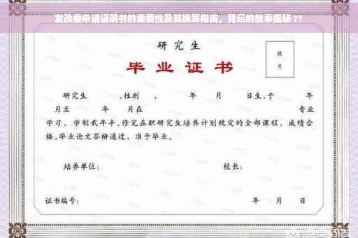 发改委申请证明书的重要性及其撰写指南，背后的故事揭秘 ??