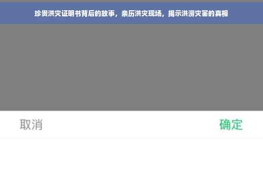 珍贵洪灾证明书背后的故事，亲历洪灾现场，揭示洪涝灾害的真相
