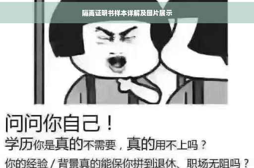 隔离证明书样本详解及图片展示