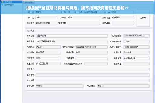 揭秘卖汽油证明书真相与风险，撰写指南及背后隐患揭秘??