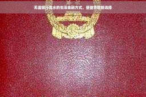 无需银行流水的生活金融方式，便捷贷款新选择