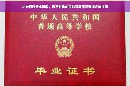 小米银行流水详解，数字时代的金融新篇章及查询方法指南