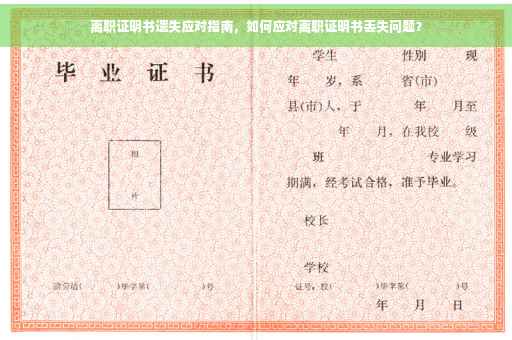 离职证明书遗失应对指南，如何应对离职证明书丢失问题？