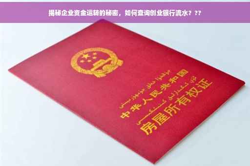 揭秘企业资金运转的秘密，如何查询创业银行流水？??