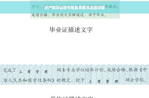 资产解冻证明书模板及解冻流程详解
