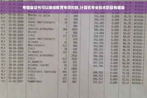 考哪些证书可以继续教育专项扣除,计算机专业技术职称有哪些 考哪些证书可以继续教育专项扣除,计算机专业技术职称有哪些