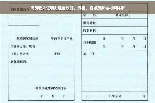 购房收入证明办理全攻略，流程、要点及所需材料详解