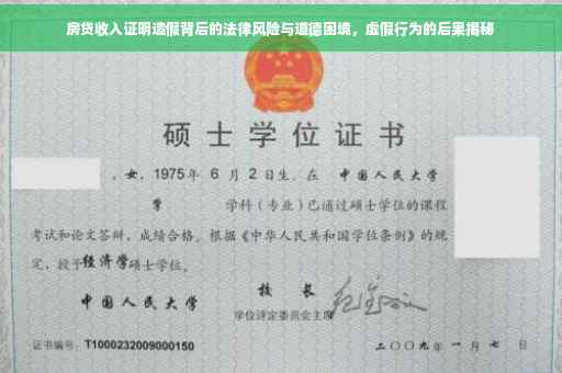 房贷收入证明造假背后的法律风险与道德困境，虚假行为的后果揭秘