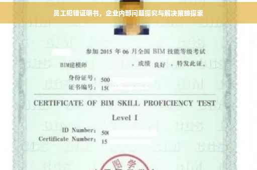 员工犯错证明书，企业内部问题探究与解决策略探索