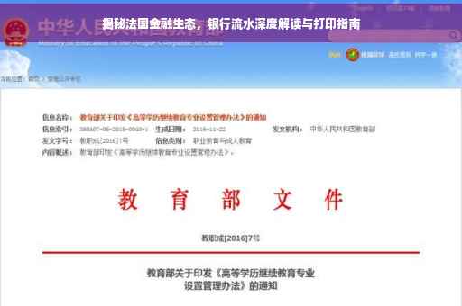 揭秘法国金融生态，银行流水深度解读与打印指南