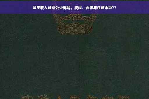 留学收入证明公证详解，流程、要求与注意事项??