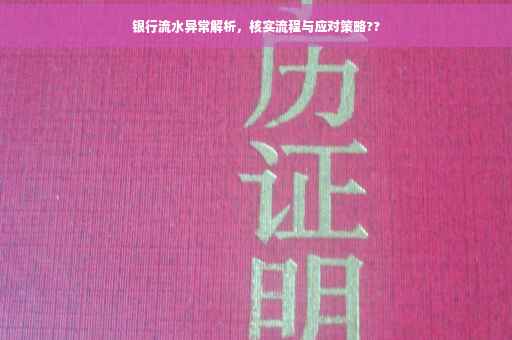 银行流水异常解析，核实流程与应对策略??