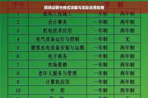 现场证明书格式详解与实际应用指南