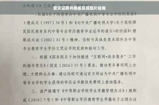 受灾证明书模板及其图片指南