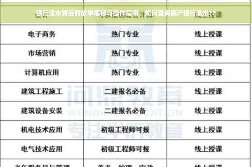 银行流水背后的故事揭秘与操作指南，如何查询销户银行流水??