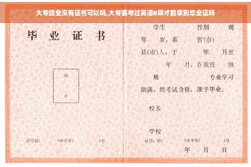 大专结业没有证书可以吗,大专要考过英语B级才能拿到毕业证吗