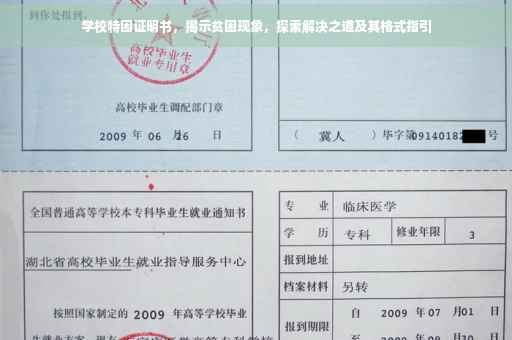 学校特困证明书，揭示贫困现象，探索解决之道及其格式指引