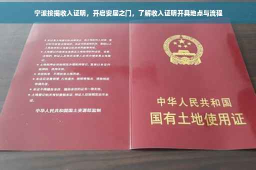 宁波按揭收入证明，开启安居之门，了解收入证明开具地点与流程