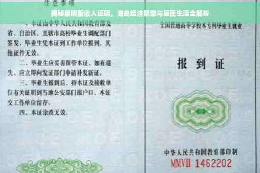 揭秘崇明版收入证明，海岛经济繁荣与居民生活全解析