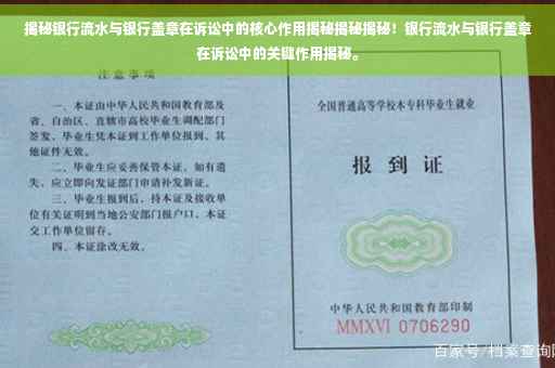 揭秘银行流水与银行盖章在诉讼中的核心作用揭秘揭秘揭秘！银行流水与银行盖章在诉讼中的关键作用揭秘。