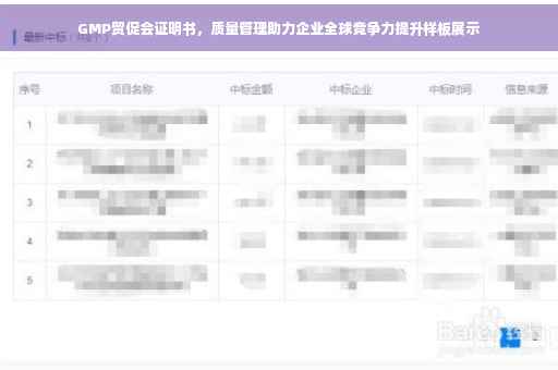 GMP贸促会证明书，质量管理助力企业全球竞争力提升样板展示