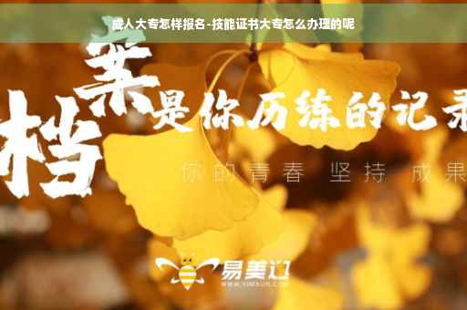 成人大专怎样报名-技能证书大专怎么办理的呢