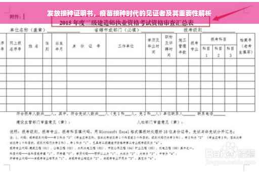 发放接种证明书，疫苗接种时代的见证者及其重要性解析