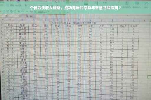 个体合伙收入证明，成功背后的辛勤与智慧书写指南 ?