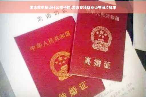 游泳救生员证什么样子的,游泳专项毕业证书图片样本