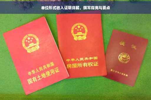 单位形式收入证明详解，撰写指南与要点