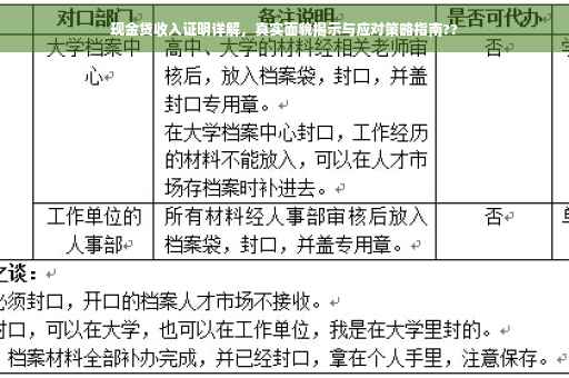 现金贷收入证明详解，真实面貌揭示与应对策略指南??