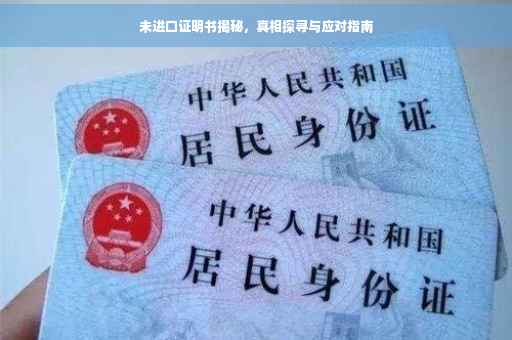 未进口证明书揭秘，真相探寻与应对指南